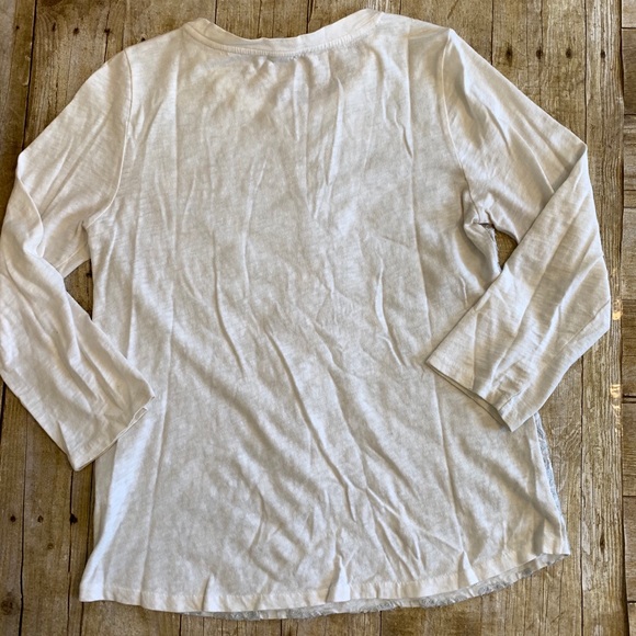 J. Crew 3/4 sleeve blouse with silver ribbon Sz M - Picture 2 of 3